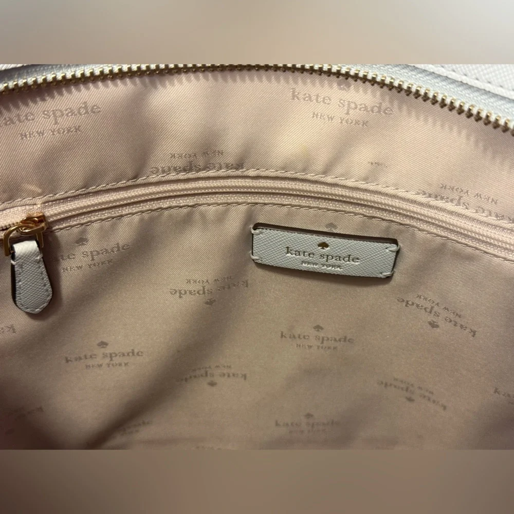 Kate Spade Blue Daily Tote Top Zipper Closure Front Slip Pocket Gently Used EUC - Picture 12 of 17